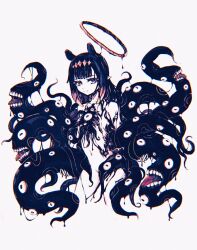 1girl halo hololive merpperoni navel ninomae_ina&#039;nis nude pointy_ears solo tentacles virtual_youtuber