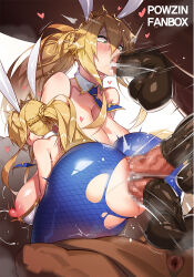 1girl anal animal_ears animal_penis anus artoria_pendragon_(fate) artoria_pendragon_(swimsuit_ruler)_(fate) artoria_pendragon_(swimsuit_ruler)_(first_ascension)_(fate) ass bad_id bad_pixiv_id bestiality blonde_hair blue_pantyhose braid breasts censored collarbone cum cum_in_mouth deepthroat detached_collar double_penetration fake_animal_ears fate/grand_order fate_(series) fellatio fishnet_pantyhose fishnets green_eyes hair_between_eyes hanging_breasts heart heart-shaped_pupils horse horse_penis huge_breasts irrumatio lactation large_insertion leotard long_hair looking_at_penis mosaic_censoring multiple_penetration nipples oral pantyhose penis playboy_bunny ponytail rabbit_ears saliva sex shiny_skin sidelocks solo_focus symbol-shaped_pupils teeth testicles torn_clothes torn_pantyhose vaginal veins veiny_penis white_leotard yeong_r6