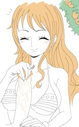 food fruit handjob highres nami_(one_piece) one_piece orange_(fruit) orange_hair patreon s sketch