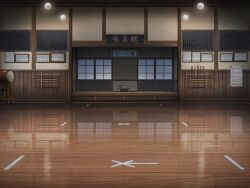 Rule 34 | artist request, bokken, ceiling light, dojo, drum, game cg, indoors, instrument, japanese text, katana, magia record: mahou shoujo madoka magica gaiden, mahou shoujo madoka magica, night, night sky, no humans, official art, reflection, reflective floor, shouji, sign, sky, sliding doors, sword, taiko drum, tape, tree, wakazashi, weapon, window, wooden floor, wooden sword, wooden wall