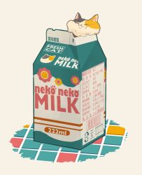barcode calico_(pattern) cat food food_focus highres milk_carton oimo_imoo original