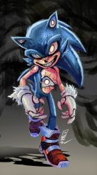 alien claws codetrillogy gloves highres i-speye_(sonic.exe) looking_at_viewer multiple_eyes smile sonic.exe sonic_(series) sonic_the_hedgehog teeth white_gloves