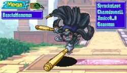 Rule 34 | 1other, animated, banchomamemon, banchou, baseball bat, delinquent, digimon, digimon (creature), hat, looking at viewer, other focus, pixel art, red eyes, solo, video