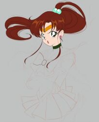 1girl :o angry animated bishoujo_senshi_sailor_moon bow bowtie breasts brooch brown_hair choker crossed_arms earrings elbow_gloves electricity female_focus gloves green_eyes green_skirt jewelry kino_makoto long_hair looking_at_viewer magical_girl making-of medium_breasts miniskirt open_mouth pink_bow pink_bowtie ponytail sailor_jupiter school_uniform simple_background sketch skirt small_breasts sol_lennon solo sound tagme tiara video white_gloves