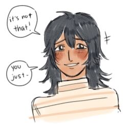 Rule 34 | 1girl, 2024, anya (mouthwashing), black hair, blush, comic, davriann, english text, happy, long hair, mouthwashing, smile, speech bubble, twitter