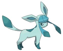 animal_focus blue_sclera bright_pupils closed_mouth colored_sclera full_body gen_4_pokemon glaceon highres nintendo no_humans official_art pokemon pokemon_(creature) pokemon_dppt pokemon_focus smile solo sugimori_ken third-party_source transparent_background white_pupils