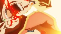 animated battle black_hair blonde_hair explosion fate/grand_order fate_(series) fire fujimaru_ritsuka_(male) giant giantess ishtar_(fate) long_hair pink_eyes quetzalcoatl_(fate) short_hair shouting sound tagme tiamat_(fate) video