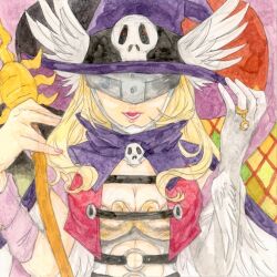 Rule 34 | angel, angel girl, angewomon, digimon, digimon (creature), head wings, long hair, mask, pixiv user (72617767), wings, wizarmon, wizarmon (cosplay)