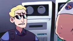 Rule 34 | 3boys, albert wesker, angry, animated, audible music, audible speech, beretta 92, black vest, blonde hair, blood, blue eyes, blue shirt, brown hair, capcom, chris redfield, claws, combat knife, computer, english audio, english text, explosion, forest, green vest, gun, handgun, happy, heart (organ), highres, house, interior, knife, laboratory, laughing, mansion, monster, monster boy, multiple boys, music, nature, night, no penis, nude, outdoors, pistol, resident evil, sad, samurai edge, sheath, shirt, short hair, smug, sound, speedoru, star (symbol), stasis tank, sunglasses, tree, tyrant (resident evil), tyrant (t-002 model), vest, video, weapon, white shirt