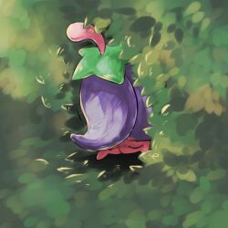 cherrim cherrim_(overcast) closed_eyes gen_4_pokemon krokus00 lowres nintendo no_humans outdoors pokemon pokemon_(creature) pokemon_focus solo