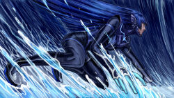 Rule 34 | blue hair, long hair, nahobino, protagonist (smtv), shin megami tensei, shin megami tensei v, very long hair, yellow eyes