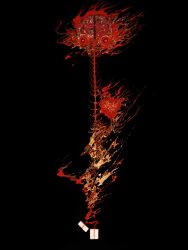 1other black_background brain eyeball fire heart_(organ) highres looking_at_viewer mon_(monmon2133) nervous_system original red_eyes solo surreal