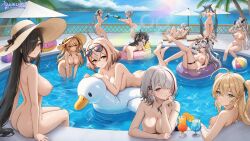 6+girls absurdres adjusting_eyewear admiral_hipper_(azur_lane) aegir_(azur_lane) ahoge ass azur_lane ball beachball bent_over black_hair black_horns black_ribbon blonde_hair blue_hair bluecher_(azur_lane) braid breasts brown_hair completely_nude day demon_horns duisburg_(azur_lane) eyewear_on_head friedrich_der_grosse_(azur_lane) green_eyes grey_hair hair_over_one_eye hair_ribbon hat hat_ribbon high_ponytail highres holding holding_own_hair horns inflatable_duck jade_(a_lick_of_summer)_(azur_lane) jade_(azur_lane) large_breasts long_hair looking_at_viewer mechanical_horns medium_breasts medium_hair multiple_girls nipples no_horns nude nuernberg_(azur_lane) odin_(azur_lane) outdoors pink_innertube ponytail pool poolside prinz_eugen_(azur_lane) prinz_eugen_(unfading_smile)_(azur_lane) red_eyes red_horns red_streaks regensburg_(azur_lane) regensburg_(dark_dragon_brilliant_beach)_(azur_lane) ribbon roon_(azur_lane) sitting small_breasts summer sun_glare sun_hat sunglasses twin_braids twintails u-47_(azur_lane) variant_set vengefulmedusa very_long_hair yellow_eyes