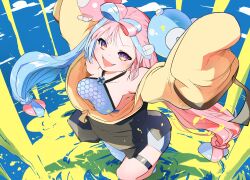 absurdres creatures_(company) game_freak highres iono_(pokemon) multicolored_hair nintendo open_mouth pokemon pokemon_sv sharp_teeth solo suo_(esu) teeth two-tone_hair