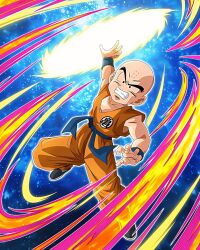1boy bald bald_male black_eyes dokkan_battle dragon_ball dragonball_z highres kienzan kuririn looking_at_viewer official_art serious solo tagme