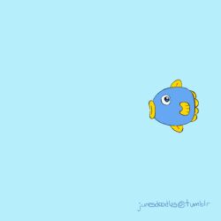 air_bubble animal_focus animated animated_gif blue_background blue_skin blue_theme bubble colored_skin fins fish junebird24 kine_(kirby) kirby_(series) nintendo no_humans ocean_sunfish simple_background solo tumblr_username