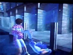 2girls 3d animated animated_gif ass ass_shake battle bent_over black_hair bloody_roar from_behind lowres lying multiple_girls nonomura_uriko on_stomach qvga short_hair splashing water