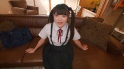 1boy 1girl animated breasts censored japanese_(nationality) jav nipples oral penis photo_(medium) ponytail pov pubic_hair pussy real_life sex sound t38-001 tagme video