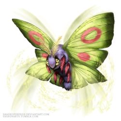 antennae bug commentary_request creature dustox flying full_body gen_3_pokemon insect looking_at_viewer moth nintendo no_humans pokemon pokemon_(creature) pokemon_move powder realistic shadeofshinon silver_wind_(pokemon) solo transparent_background watermark web_address yellow_eyes