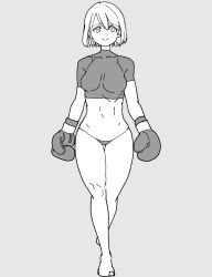 1girl boxing_gloves breasts hantakashihan highres large_breasts navel tagme