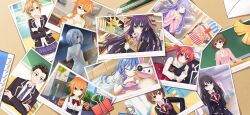 Rule 34 | 1boy, 6+girls, black hair, black jacket, blue eyes, blue hair, boxcutter, breasts, brown hair, date a live, date a live: spirit pledge, game cg, hair between eyes, hair ribbon, himekawa yoshino, itsuka kotori, izayoi miku, jacket, long hair, looking at viewer, medium breasts, multiple girls, official art, open mouth, orange hair, photo (object), purple eyes, purple hair, raizen high school uniform, red eyes, red hair, ribbon, ruler, school uniform, spiked hair, third-party source, tobiichi origami, yamai kaguya, yamai yuzuru, yatogami tohka, yoshinon