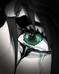 Rule 34 | 1boy, absurdres, arrancar, black hair, bleach, colored skin, commentary, crying, d&#039;or, eyelashes, facial mark, green eyes, hair between eyes, highres, male focus, sitting, solo, tears, ulquiorra cifer, white skin, wings