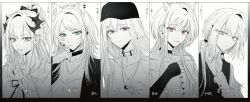 5girls animal_ear_piercing animal_ears bang_dream! bang_dream!_it&#039;s_mygo!!!!! baseball_cap blue_eyes braid breasts cat_ears cat_girl chinese_commentary choker cleavage closed_mouth collar column_lineup commentary_request dog_ears ear_piercing earrings fang greyscale hair_between_eyes half_up_braid hand_on_own_hip hat highres horns jacket jewelry kemonomimi_mode long_hair long_sleeves looking_at_viewer medium_breasts misumi_uika monochrome multiple_girls necklace open_mouth piercing pink_eyes ponytail purple_eyes shirt short_hair_with_long_locks sidelocks siy_(shengxiu760722) smile spot_color sweater_vest togawa_sakiko upper_body wakaba_mutsumi yahata_umiri yellow_eyes yuutenji_nyamu
