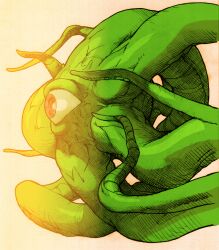 1boy bengus capcom colored_skin facing_to_the_side game_cg green_skin highres looking_to_the_side male_focus marvel marvel_vs._capcom marvel_vs._capcom_2 monster non-web_source official_art one-eyed red_pupils scan shadow shuma_gorath sidelighting solo tentacles