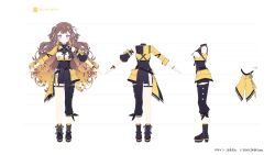 Rule 34 | 1girl, anya melfissa, blonde hair, blush, brown hair, hair ornament, highres, hololive, hololive idol uniform (color rise), hololive indonesia, long hair, looking at viewer, multicolored hair, official alternate costume, official art, purple eyes, reference sheet, streaked hair, virtual youtuber