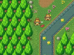 animated cum goblin goblin_male mating_press nibbler2345 outdoors pixel_art primm_(seiken_densetsu_2) rape seiken_densetsu seiken_densetsu_2 sex