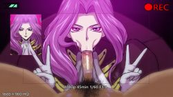 1boy 1girl 20s :&gt;= animated artist_request assertive_male battery_indicator before_and_after between_legs black_pubic_hair britannian_uniform camera clothed_female_nude_male code_geass cornelia_li_britannia cum cum_in_mouth double_v ejaculation english_text erection fellatio geass gloves hand_gesture hetero highres hypnosis kisuu kneeling lipstick lipstick_mark lipstick_mark_on_penis lipstick_ring long_hair looking_at_viewer looping_animation lying makeup male_pubic_hair military military_uniform mind_control nude on_back oral peace_symbol penis pink_hair pov pubic_hair purple_eyes purple_hair purple_lips recording ringed_eyes saliva slurping solo_focus sound spread_legs staring submission swallowing uncensored v video viewfinder white_gloves