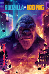 Rule 34 | ape, beard, billboard, building, chinese text, city, crossover, debris, destruction, english text, facial hair, fangs, giant, giant monster, glowing, godzilla (series), godzilla vs. kong, gorilla, highres, hong kong, japanese text, kaiju, king kong, king kong (series), legendary pictures, looking at viewer, mixed-language text, monster, monsterverse, muscular, muscular other, neon lights, night, no humans, official art, pablo olivera, pectorals, real world location, realistic, rubble, scar, scar on chest, sharp teeth, skyscraper, smoke, teeth, variant set, yellow eyes