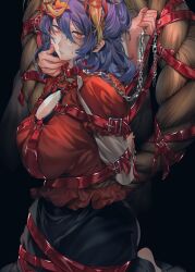 2girls absurdres bdsm bondage bound breasts highres looking_at_viewer multiple_girls purple_hair red_eyes touhou yamazaki_tsukune yasaka_kanako yuri
