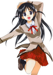 00s 1girl absurdres arm_up female_focus highres kobayashi_jin long_hair looking_at_viewer school_rumble school_uniform smile solo tsukamoto_tenma