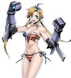 1girl bikini gauntlets metal_slug metal_slug_attack navel official_art rocky_(metal_slug) snk swimsuit tagme