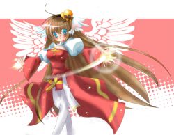 Rule 34 | 1girl, ahoge, arch bishop (ragnarok online), blue eyes, blush, bow, bowler hat, breasts, brown bow, brown hair, chinese commentary, cleavage, cleavage cutout, clothing cutout, commentary request, cross, drawn wings, dress, feet out of frame, fishnet pantyhose, fishnets, hat, hat bow, highres, juliet sleeves, large breasts, long hair, long sleeves, looking at viewer, mini hat, nanami (s881201guy), open mouth, pantyhose, puffy sleeves, ragnarok online, solo, standing, two-tone dress, very long hair, white dress, white pantyhose, yellow hat