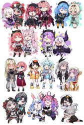 6+girls @_@ ^_^ adjusting_eyewear animal_ears blush cat_ears closed_eyes glasses glowstick hakui_koyori hakui_koyori_(1st_costume) headpat headphones heart highres himemori_luna himemori_luna_(7th_costume) hiyashinssu hololive hoshimachi_suisei hoshimachi_suisei_(casual) houshou_marine houshou_marine_(businesswoman) isaki_riona kazama_iroha kazama_iroha_(1st_costume) kikirara_vivi koganei_niko la+_darknesss la+_darknesss_(1st_costume) mizumiya_su multiple_girls murasaki_shion murasaki_shion_(8th_costume) one_eye_closed oozora_subaru oozora_subaru_(loungewear) oozora_subaru_(police) penlight_(glowstick) rindo_chihaya sakamata_chloe sakamata_chloe_(1st_costume) sakura_miko sakura_miko_(casual) shirogane_noel shirogane_noel_(casual) sunglasses takane_lui takane_lui_(1st_costume) takane_lui_(casual) tokoyami_towa tokoyami_towa_(jirai_kei) usada_pekora usada_pekora_(1st_costume) virtual_youtuber