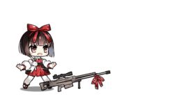 :3 :d animated animated_gif anti-materiel_rifle black_hair bow brown_hair cake dress eating food full_body girls&#039;_frontline gun hair_bow hair_ornament hair_ribbon happy lowres m99_(girls&#039;_frontline) m99_(white_rabbit_summer_banquet)_(girls&#039;_frontline) o_o official_alternate_costume official_art open_mouth pantyhose rabbit red_dress red_ribbon red_shoes ribbon rifle saru shoes short_hair shrug_(clothing) simple_background sleeveless sleeveless_dress smile sniper_rifle solo stuffed_animal stuffed_toy table tablecloth tagme weapon white_background white_pantyhose zijiang_m99
