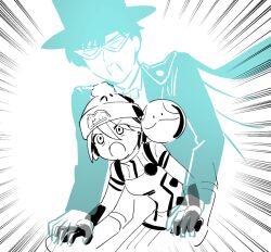 1boy 1girl amate_yuzuriha bishoujo_senshi_sailor_moon bodysuit breasts cape chiba_mamoru cockpit furuya_tooru gloves gundam gundam_gquuuuuux haro hat juuami mask mecha_pilot_suit monochrome name_connection normal_suit_(gundam) open_mouth science_fiction short_hair tuxedo_kamen voice_actor_connection