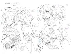 Rule 34 | !, ..., 2girls, ?, animification, armpit crease, arrow (symbol), asymmetrical gloves, bare shoulders, blush, bow-shaped hair, character name, chinese commentary, closed eyes, collarbone, colored speech bubble, commentary request, dated, dress, drill hair, ear blush, elbow gloves, flower-trimmed dress, gloves, greyscale, hatching (texture), highres, kurusu rin, linear hatching, link! like! love live!, long hair, love live!, mismatched gloves, monochrome, multiple girls, nose blush, official alternate costume, raised inner eyebrows, real life, sakurai hina, sequential, short hair, side drill, side ponytail, single-shoulder dress, single bare shoulder, single elbow glove, speech bubble, spoken ellipsis, spoken exclamation mark, spot color, thought bubble, translation request, uneven gloves, voice actor, woodonly, yume wazurai, yuri, zenhoi kyun