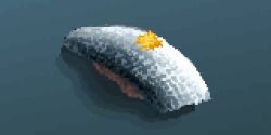 blue_background bluefin_tuna food food_focus hisachan55cute original pickled_ginger pixel_art rice shadow simple_background still_life sushi