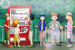 Rule 34 | 1girl, 5boys, digimon, digimon frontier, hat, himi tomoki, jacket, kanbara takuya, kimura kouichi, minamoto kouji, multiple boys, orimoto izumi, shibayama junpei