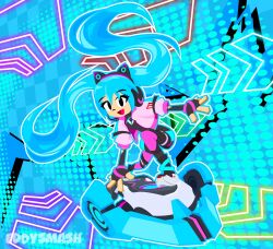 Rule 34 | 1girl, commentary, eddysmash2407, english commentary, hatsune miku, highres, long hair, solo, sonic (series), sonic racing: crossworlds, tagme, very long hair, vocaloid