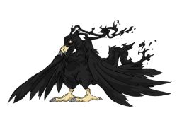 Rule 34 | claws, digimon, highres, saberdramon, sharp teeth, simple background, solo, teeth, white background, wings, yellow eyes