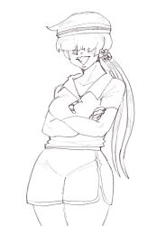 1girl 1shermieaday breasts curvy earrings female_focus hairband heart huge_breasts jewelry large_breasts long_hair pants ponytail shermie_(kof) shirt shorts smile smiley_face standing the_king_of_fighters thick_thighs thighs twintails wide_hips