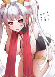 1girl absurdres animal_ears bare_shoulders breasts breasts_out cotan_(actancyaga) cowboy_shot duel_monster facial_mark heart heart_facial_mark highres large_breasts leotard maliss_&lt;p&gt;_white_rabbit pink_hair playboy_bunny rabbit_ears rabbit_tail red_eyes simple_background solo tail white_background yu-gi-oh!