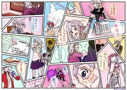 2017 2girls bearo birthday calendar_(object) girlfriend_(relation) ia_(vocaloid) multiple_girls nihonbashi_koukashita_r_keikaku_(vocaloid) pink_hair white_hair
