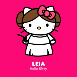 1girl blaster_(star_wars) cat cosplay female_focus hello_kitty hello_kitty_(character) pink_background princess_leia_(cosplay) princess_leia sanrio star_wars tagme