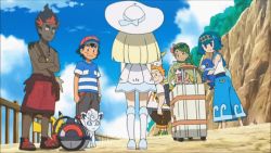 alolan_form alolan_vulpix animated animated_gif ash_ketchum black_hair blonde_hair creatures_(company) game_freak gen_1_pokemon gen_7_pokemon green_eyes hat kiawe_(pokemon) kneeling lana_(pokemon) lillie_(pokemon) mallow_(pokemon) nintendo pikachu pokemon pokemon_(anime) pokemon_(creature) pokemon_sm_(anime) popplio sophocles_(pokemon) steenee suitcase togedemaru traumatized