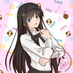 Rule 34 | 1girl, black hair, black hairband, black skirt, blue eyes, hairband, highres, hirakawa, long hair, shirt, skirt, solo, tohno akiha, tsukihime, watermark, white shirt